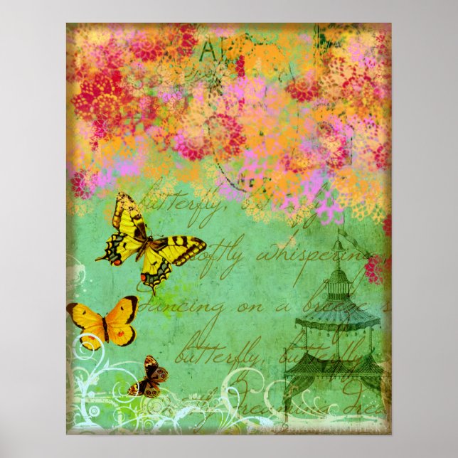 Mariposas bailando en la impresión de un Poster de (Frente)