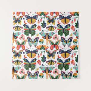 Mariposas Boho: Patrón de papel tapiz sin costura.