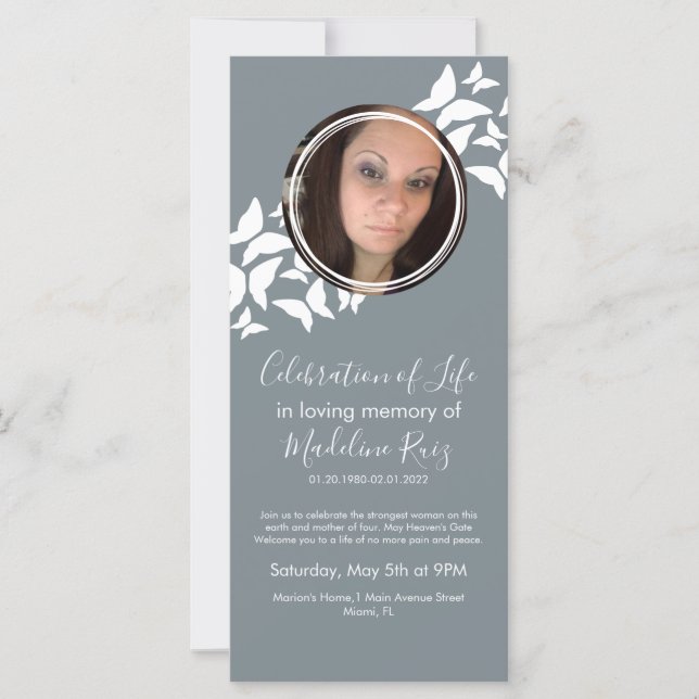 Mariposas Celebración de la Vida Foto (Anverso)