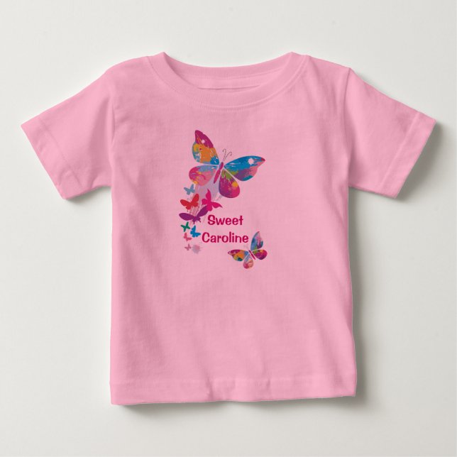 Mariposas coloridas camiseta personalizada (Anverso)