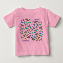 Mariposas coloridas en rosa bebé - camiseta bebé