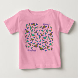 Mariposas coloridas en rosa bebé - camiseta bebé