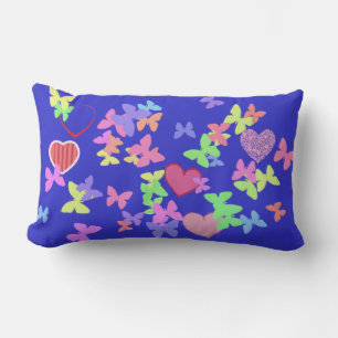 mariposas coloridas y corazones amorosos almohada 