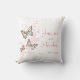 Mariposas de arte grabado almohada boda personaliz