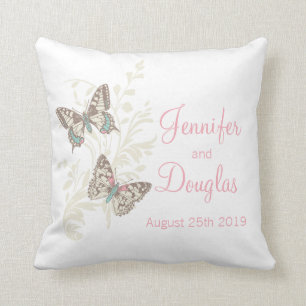 Mariposas de arte grabado almohada boda personaliz