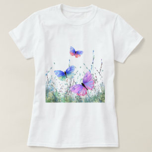 Mariposas de camisetas de alegría de primavera vue