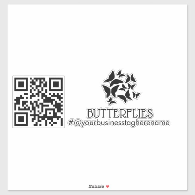 Mariposas de código QR Calcomanía para negocios No (Hoja)