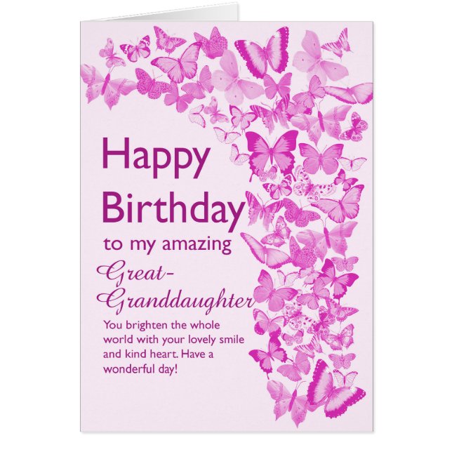 Mariposas de cumpleaños de la gran nieta (Frente)