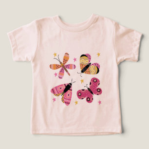 Mariposas de estilo de arte popular colorido