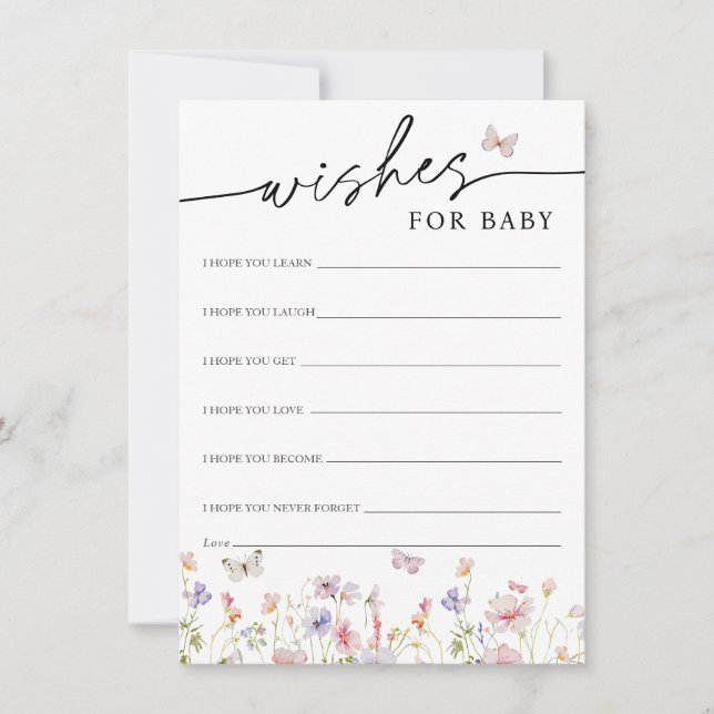 Mariposas de flores silvestres quieren una tarjeta (Anverso)