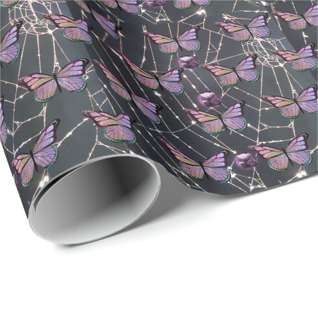 Mariposas de Halloween 2 Papel de envolvimiento (Esquina del rollo)