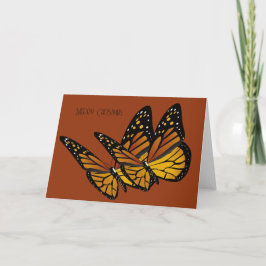 Mariposas de Navidad sobre Tarjeta de Felicitación