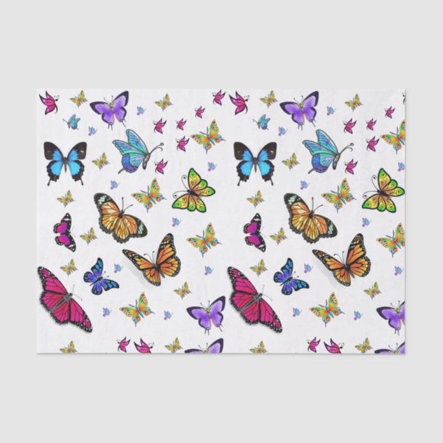 Mariposas de papel de tejido decorativo (Anverso)