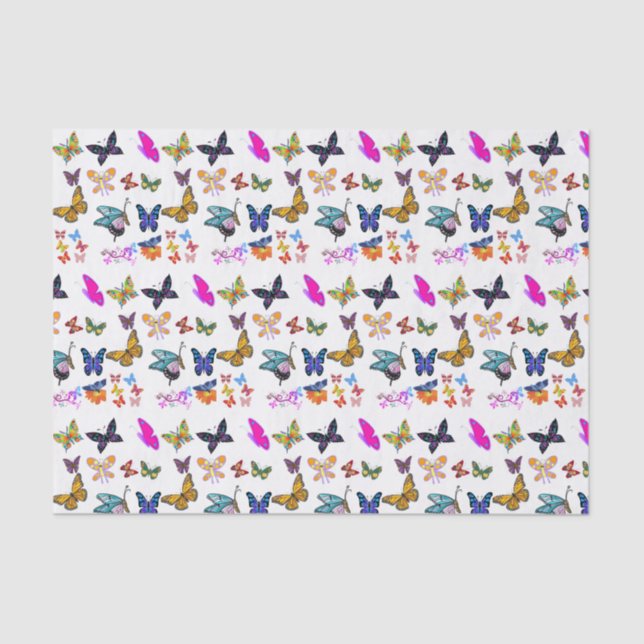 Mariposas de papel de tejido decorativo (Anverso)