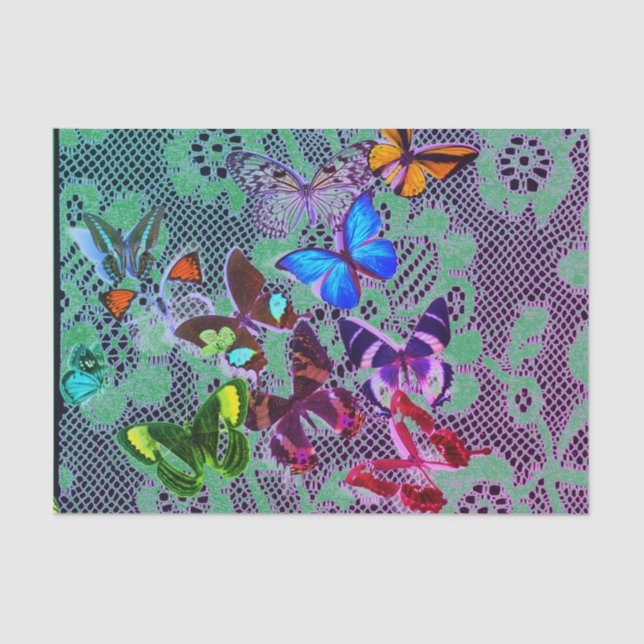 MARIPOSAS DE PAPEL DE TEJIDO Y LAGO ANTIGUO (Anverso)