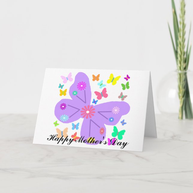 Mariposas de primavera, tarjeta del Día de la Madr (Anverso)