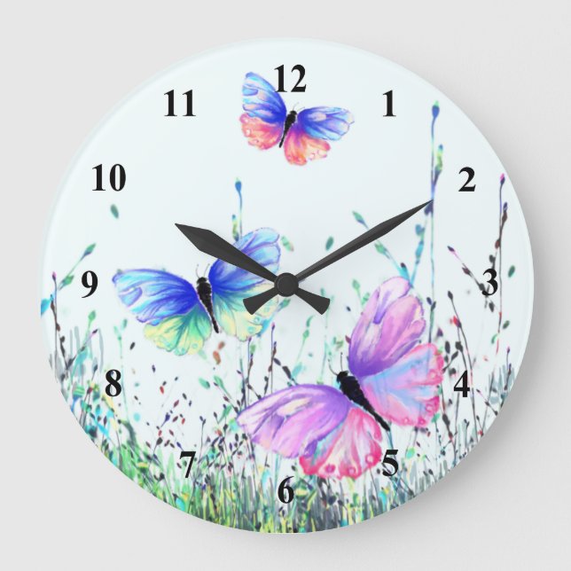 Mariposas de primavera volando en el reloj de la p (Anverso)