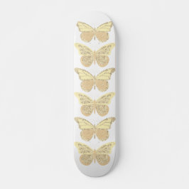 Mariposas de skateboard con brillo de oro amarillo