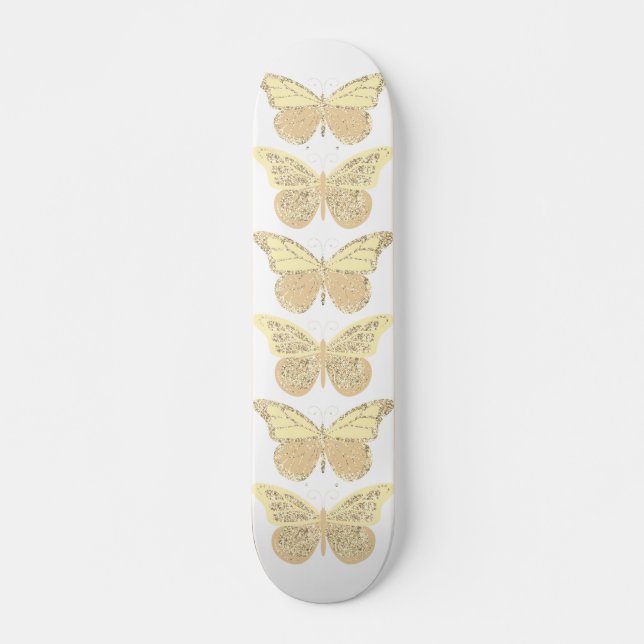Mariposas de skateboard con brillo de oro amarillo (Anverso )