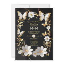 Mariposas de tarjetas de invitación de boda