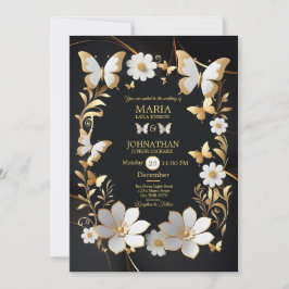 Mariposas de tarjetas de invitación de boda