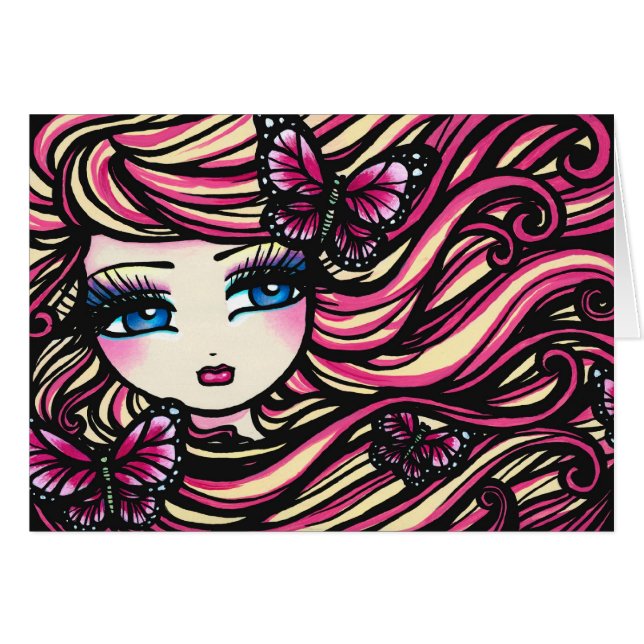 Mariposas del chica de la hada de la fantasía del (Anverso (Horizontal))