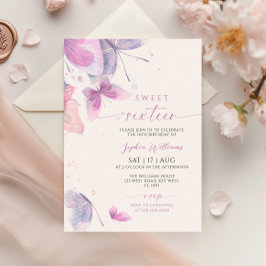 Mariposas Dulces Invitación de cumpleaños 16