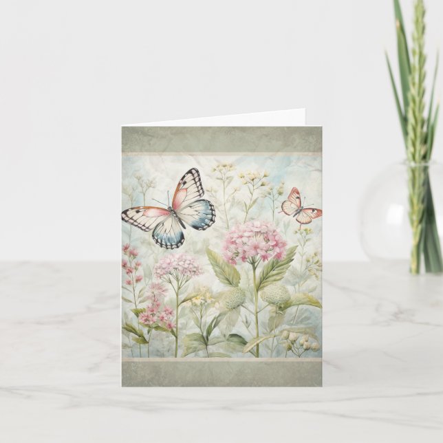 Mariposas En El Jardín Tarjeta De Notas Con Estilo (Anverso)