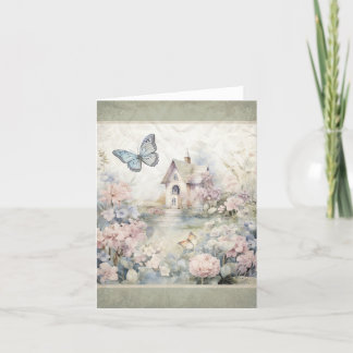 Mariposas En El Jardín Vintage Tarjeta 3
