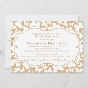 Mariposas en la invitación de Baby Shower del patr