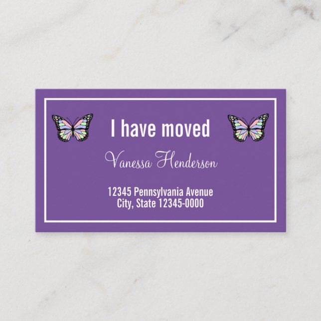 Mariposas en la Invitación Purple Moving (Anverso)