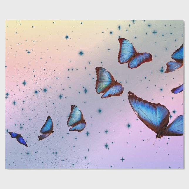 MARIPOSAS EN Papel de envolvimiento de dos luces (Superficie plana)