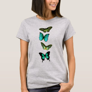 Mariposas en tonos azules y verdes camisetas