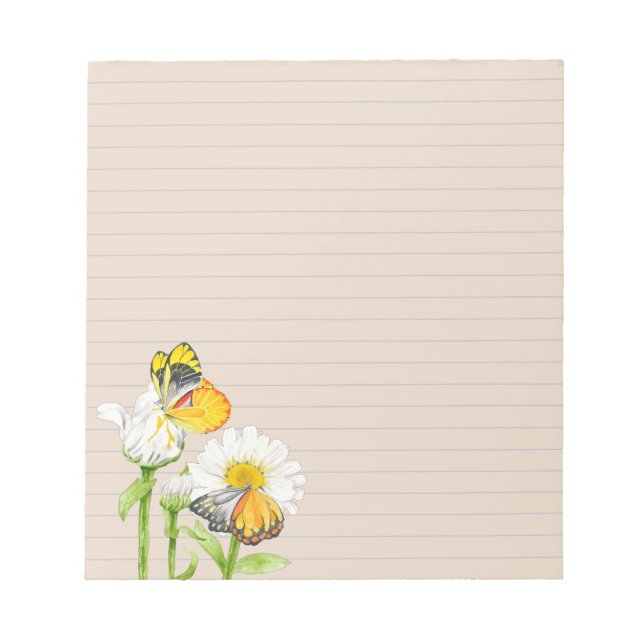 Mariposas en un Bloc de notas de tamaño medio (Frente)