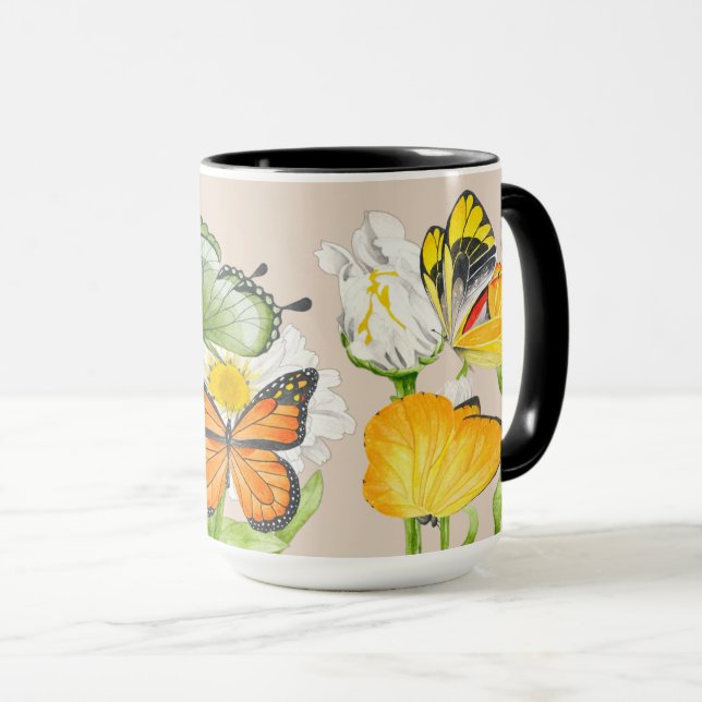 Mariposas en una gran taza de consumo (Anverso derecho)