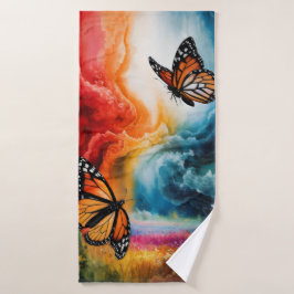 Mariposas en una tormenta colorida.