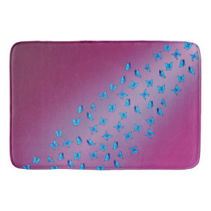 Mariposas Encantadas Alfombra de Baño Luz Rosa