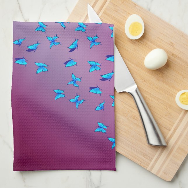 Mariposas encantadas Toalla De Té Rosa (Doblado Cuarto)