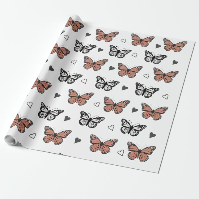 Mariposas Encantadoras, Un Papel De Envoltura De E (Desenrollado)