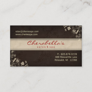 Mariposas florales Brown C de la tarjeta de visita