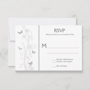 Mariposas gris pálidas Ornate Floral Swirls RSVP