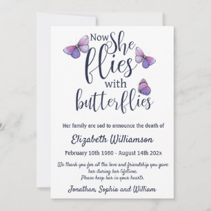 Mariposas Invitación de Muerte Acuerdo Funeral