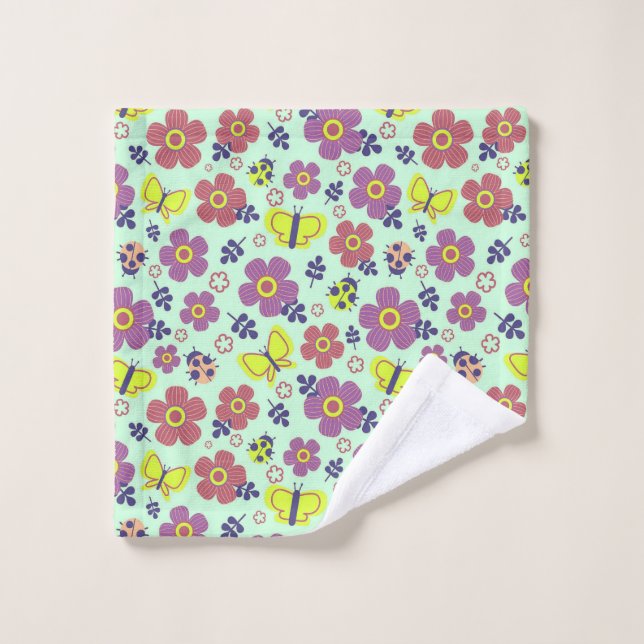 Mariposas, Mariquitas, Flores y Hojas (Toallita)