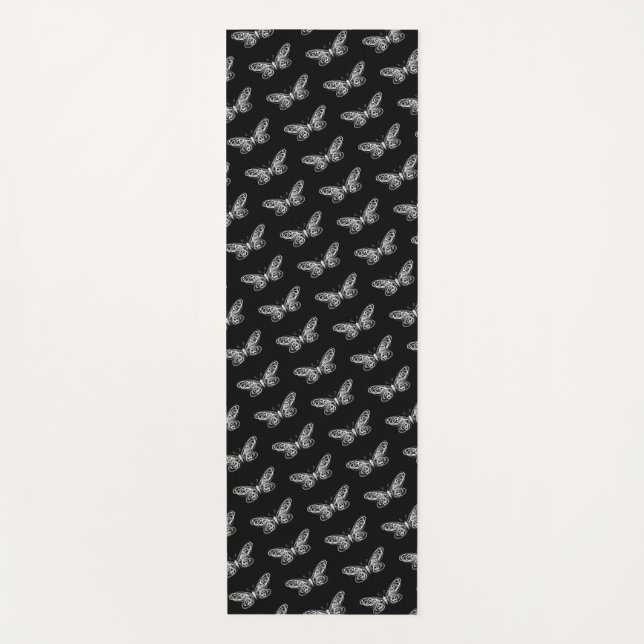 Mariposas modernas Mat de yoga negro (Anverso)