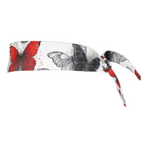 Mariposas Morpho voladoras negras y rojas