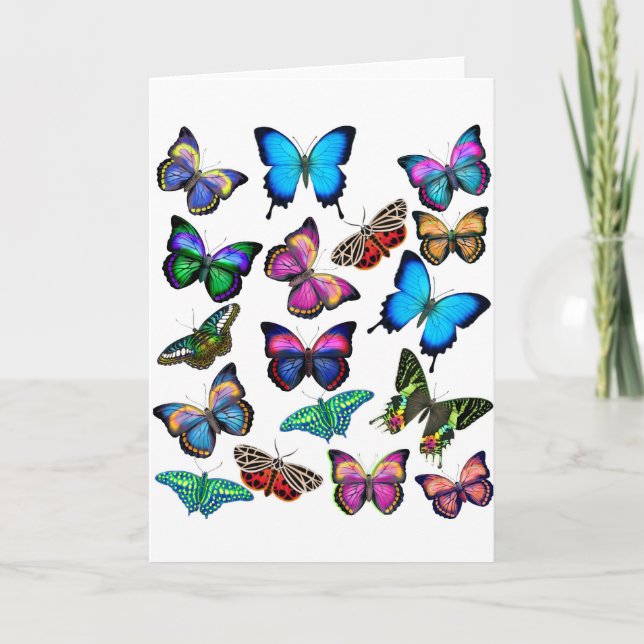 Mariposas que agitan por la tarjeta de (Anverso)