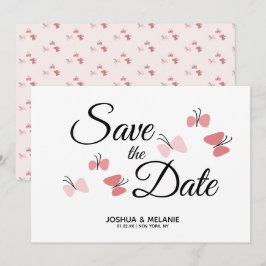 Mariposas Románticas Rosadas Save the Dates 