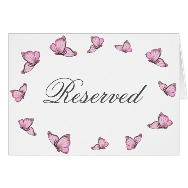 Mariposas rosas. tarjeta de tabla reservada para b (Anverso (Horizontal))