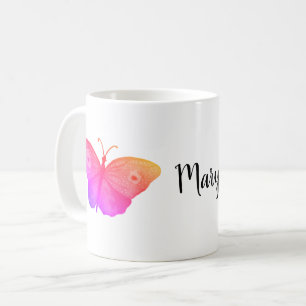 mariposas rosas tazas de café personalizadas