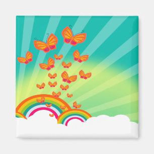 Mariposas sobre el imán de los arco iris